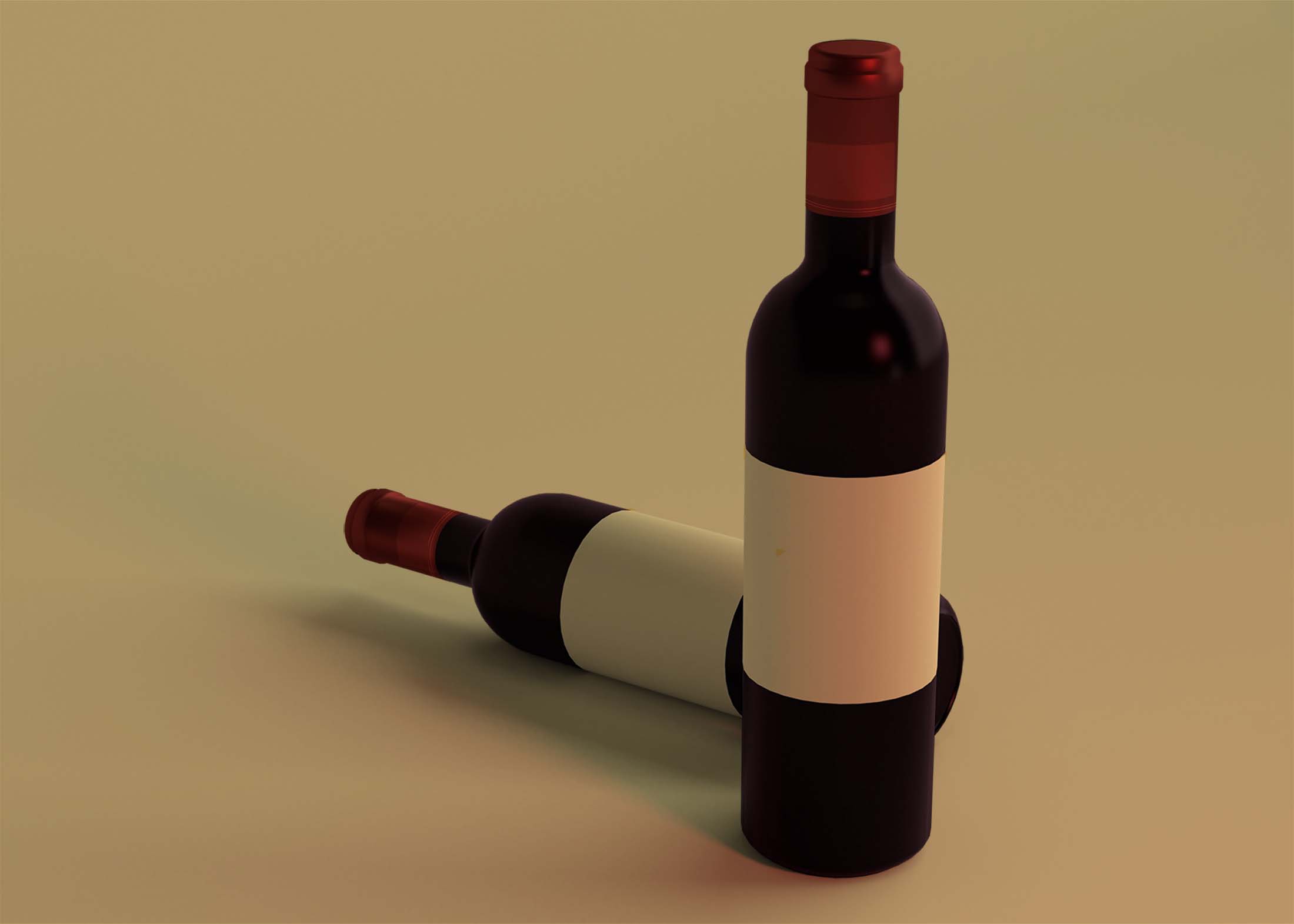 Free Editable Wine Bottle Mockup