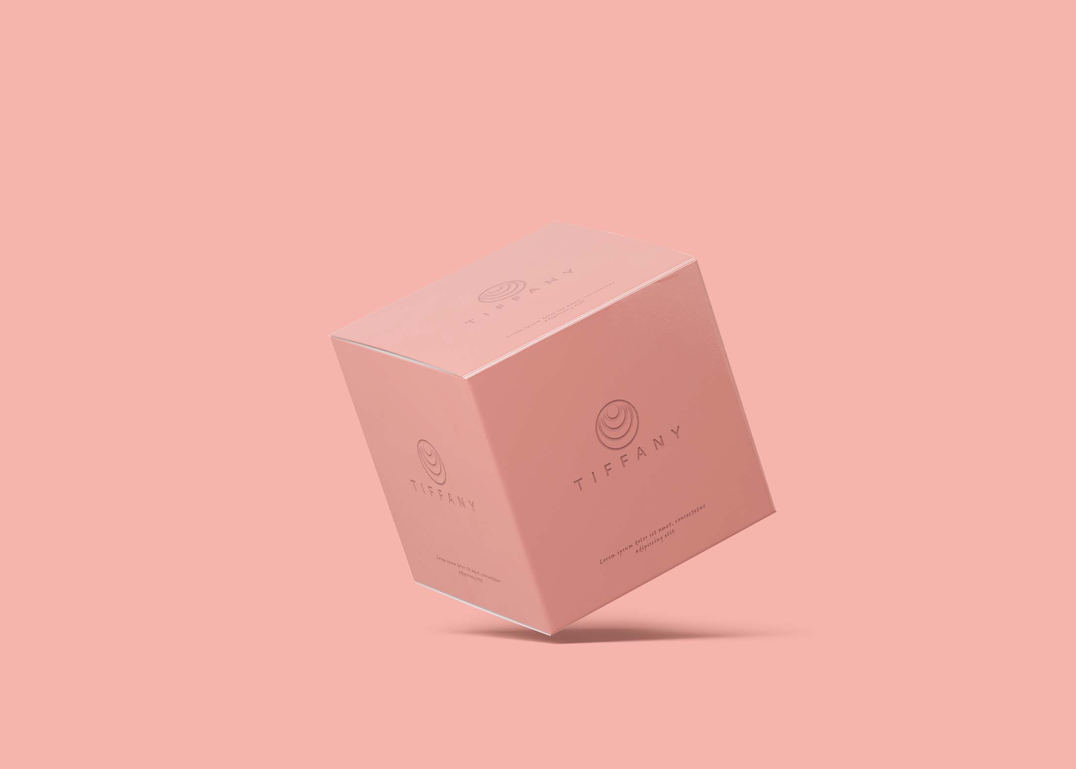 Free Square Cosmetic Luxury Box Mockup