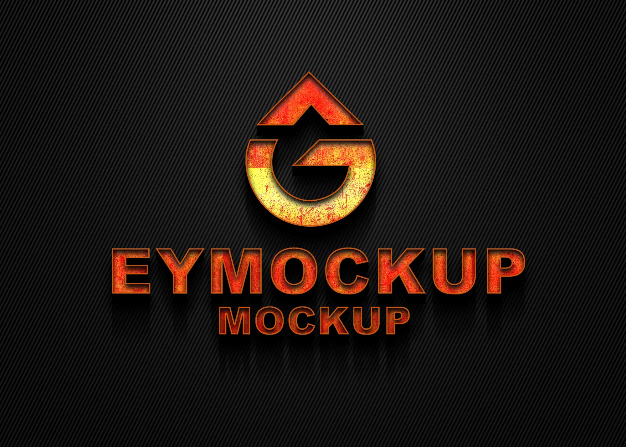 Freebies 3D Fire Realistic Logo Mockup Freebies Mockup