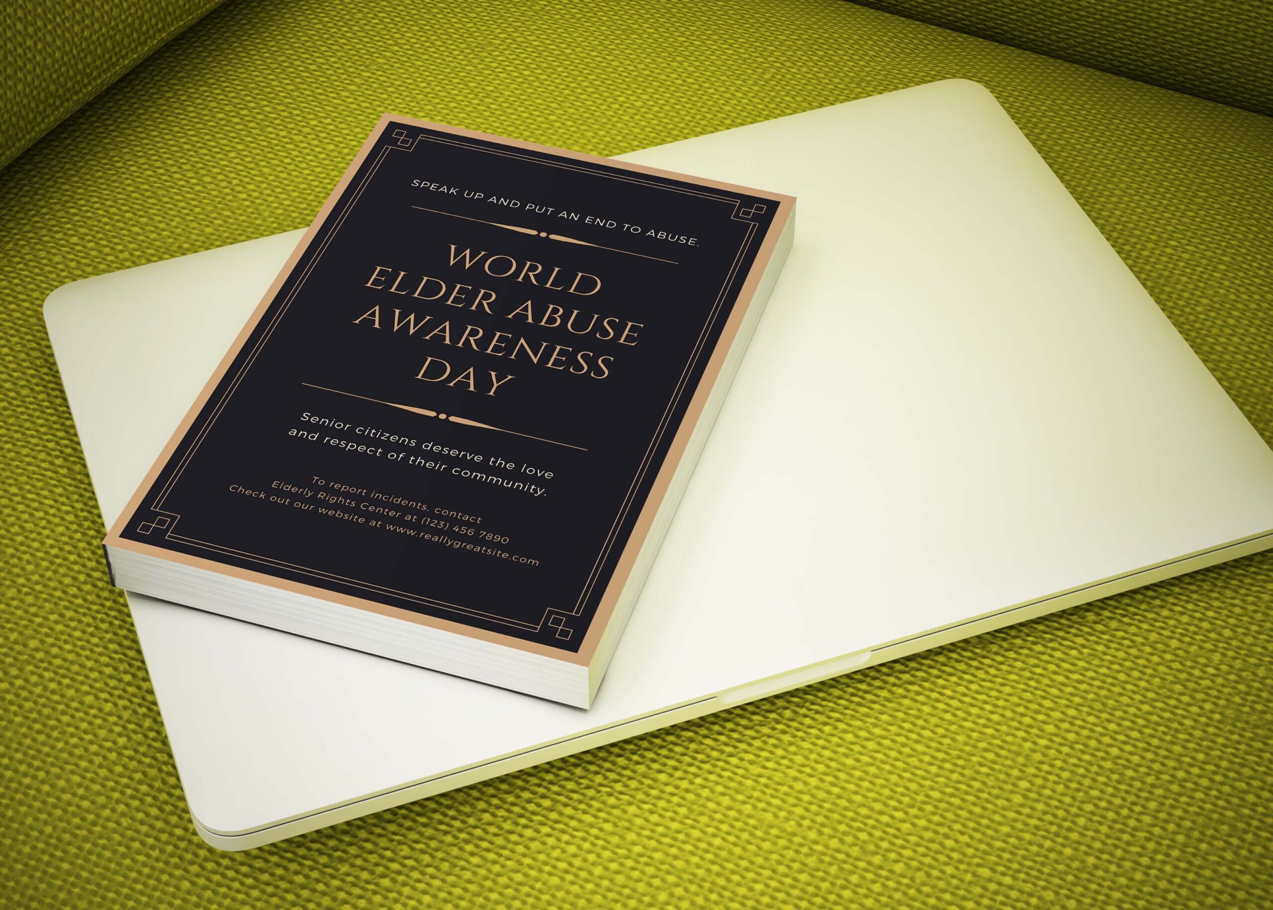 Laptop Book Cover Mockup