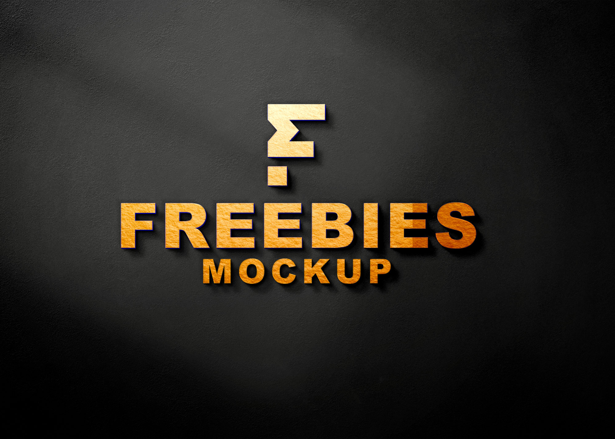 Download Golden 3d Freebies Logo Mockup Freebies Mockup