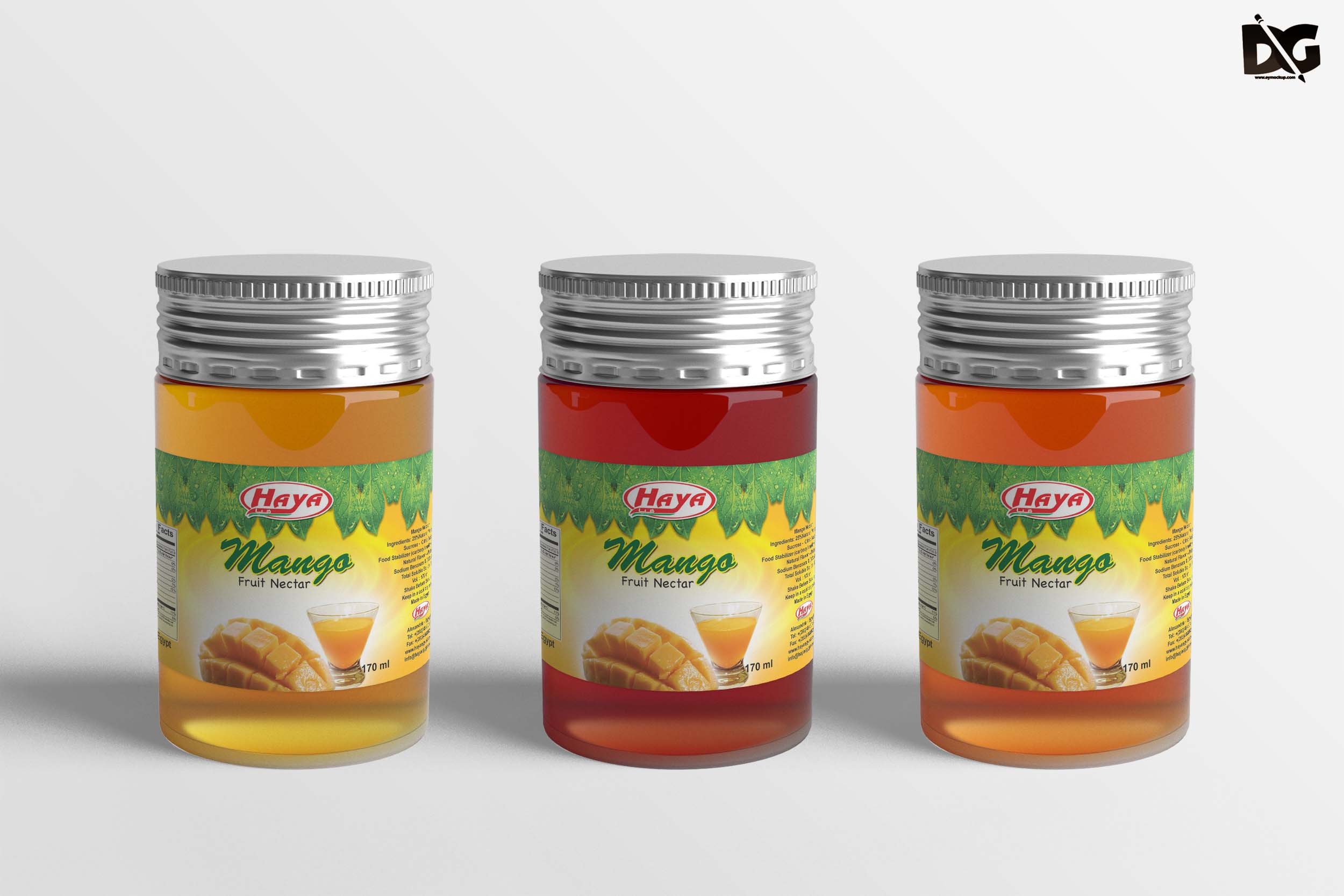 Natural Fruit Jam Bottle PSD Mockup