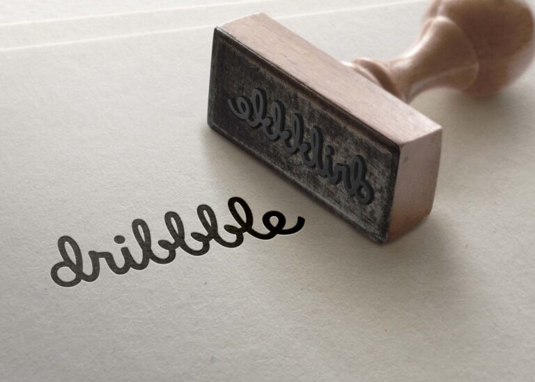 Dibbble Wood Stamp Logo Mockup