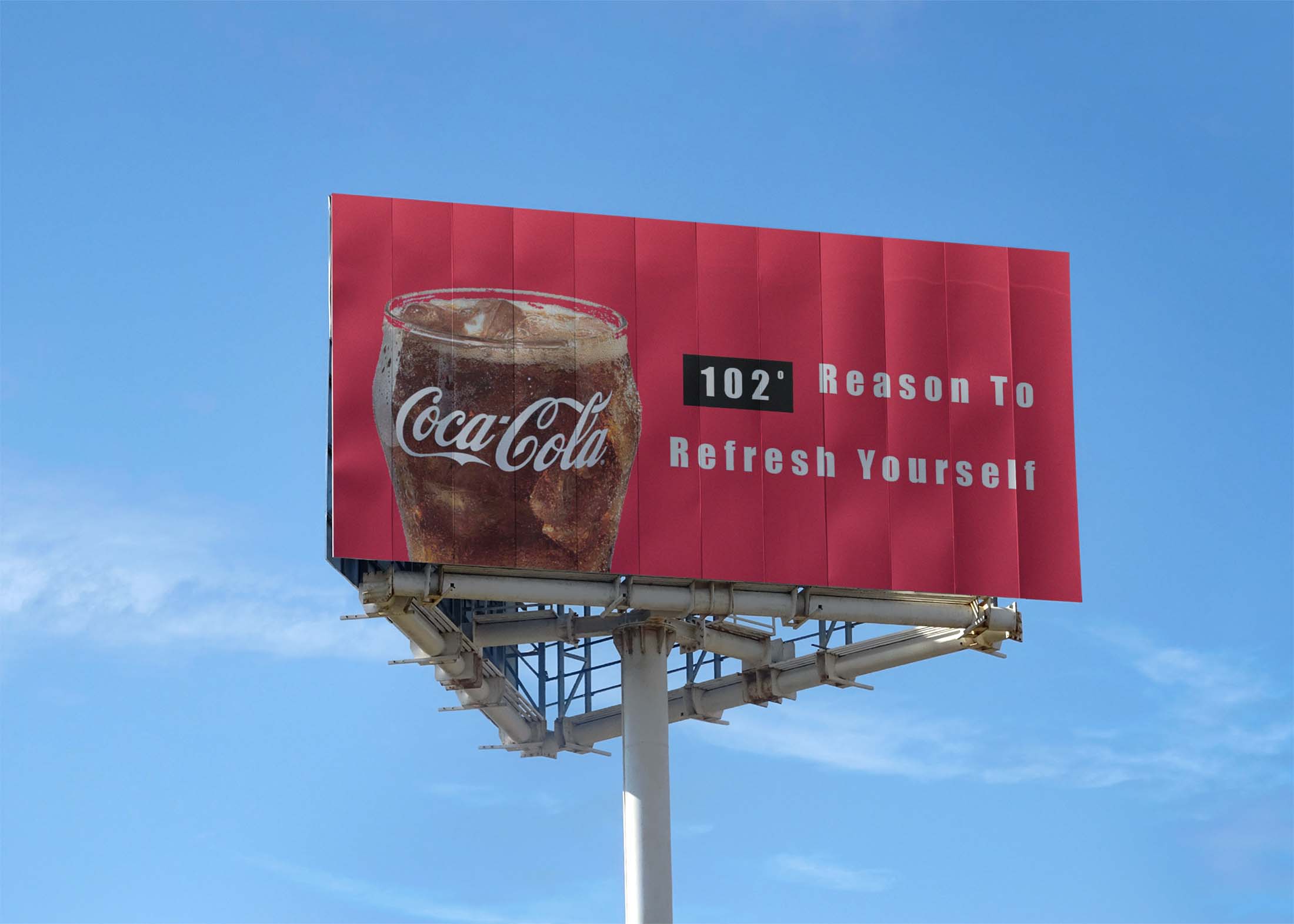 Free Front Drink Billboard Mockup