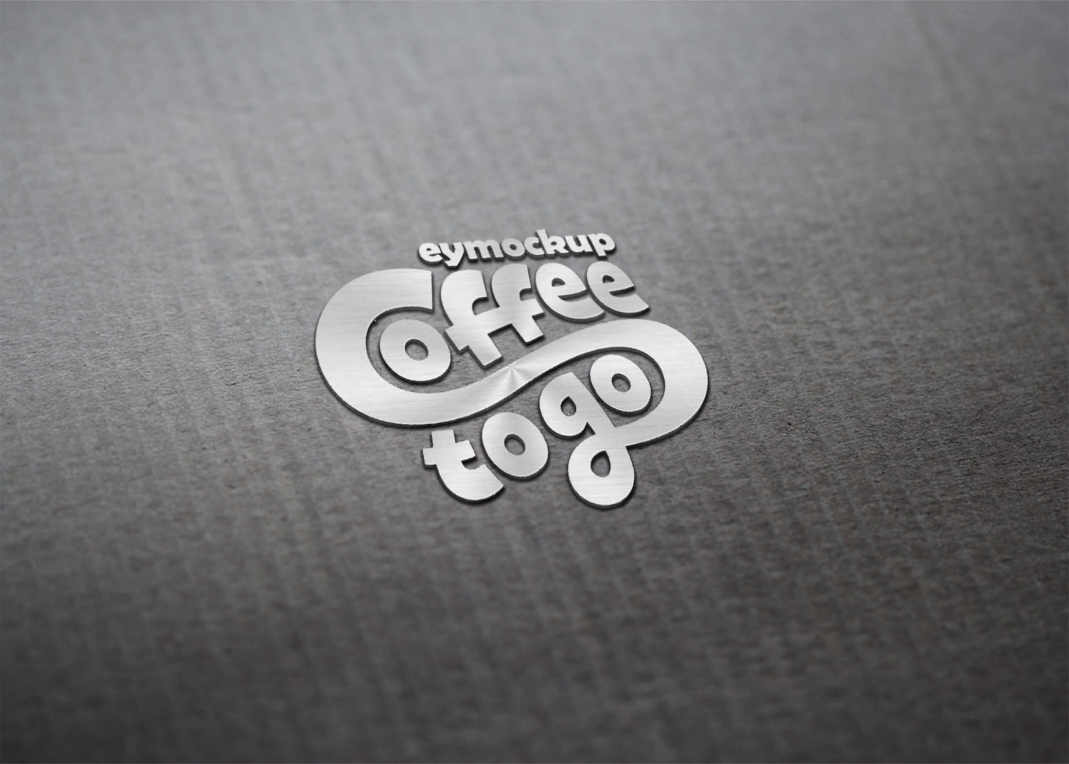 Free Paper Background Silver Logo Mockup