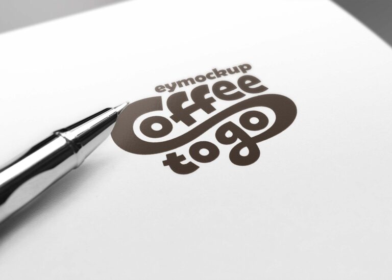 Free Pen Paper Logo Mockup