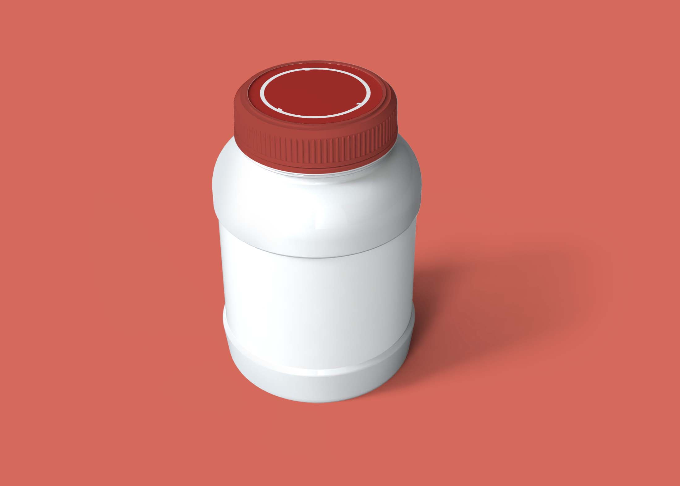 Free White Protein Jar Mockup